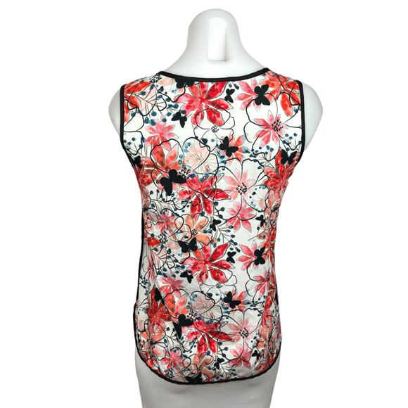 Vero Moda Multicolor Floral Print Sleeveless Curved Hem Casual Tank Top Size S - Picture 2 of 5